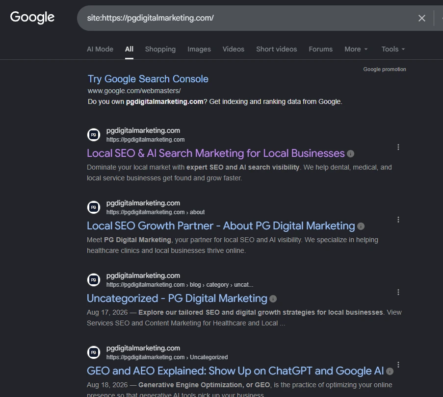 find if your site is indexed or not